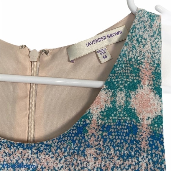 LAVENDER BROWN Blue Pink Snake Print Dress M - Picture 3 of 8